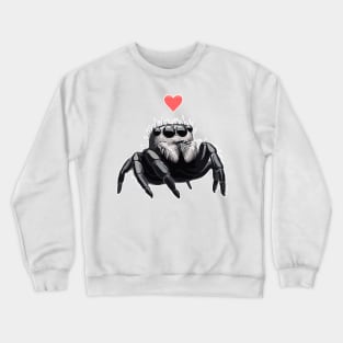 Cute jumping spider of love Crewneck Sweatshirt